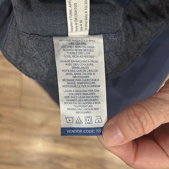 NWT Chaps Men Freedom Stretch 9" Cargo Shorts Blue Flat Front Size 30 - Picture 8 of 10